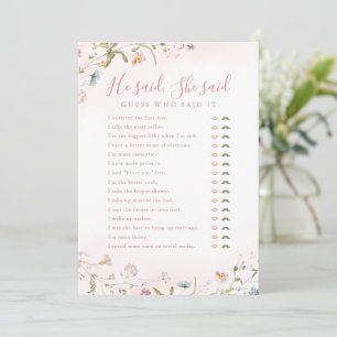 Invitación Juego de lluvia de boda "flor silvestre él dijo el