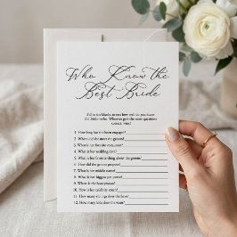 Invitación Juego de lluvia de regalos para la novia: ¿Quién c