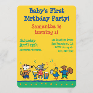 Invitación Juego de Maisy y de los amigos en la banda