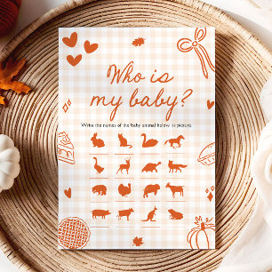 Invitación Juego de Mi Bebé Precioso Dibujado a Mano Otoño