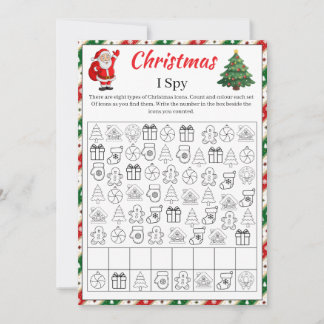 Invitación Juego de Navidad Yo Espío | Pasatiempo de Imágenes