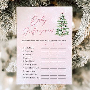 Invitación Juego de Navidades Baby Shower Scattergories para