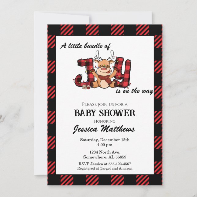 Invitación Juego de Navidades de la alegría Baby Shower (Anverso)