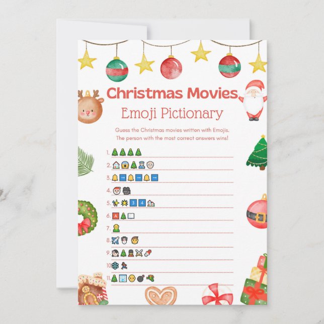 Invitación Juego de Navidades divertidos - No editable - (Anverso)