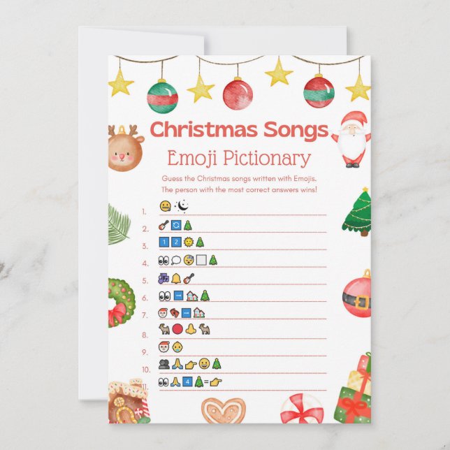 Invitación Juego de Navidades divertidos - No editable - (Anverso)