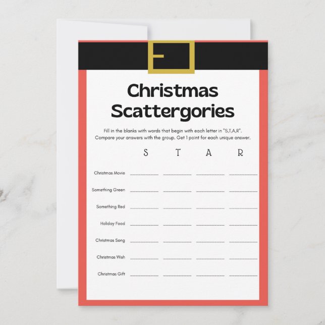 Invitación Juego de Navidades divertidos - No editable - (Anverso)