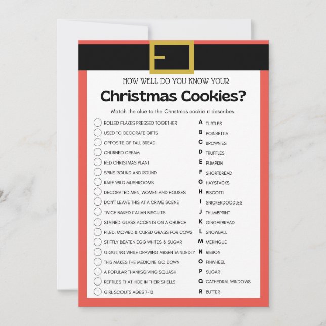 Invitación Juego de Navidades divertidos - No editable - (Anverso)