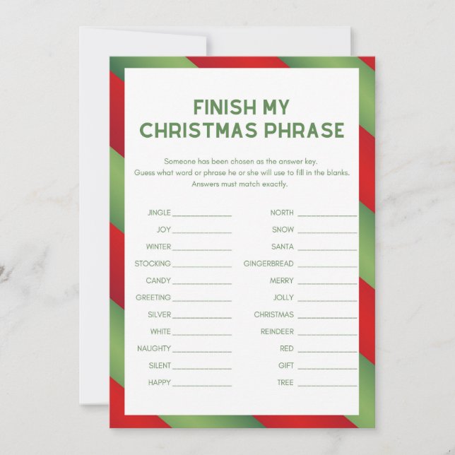 Invitación Juego de navidades - No editable - (Anverso)