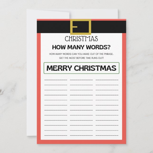 Invitación Juego de Navidades Santa - No editable - (Anverso)