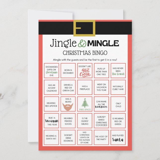 Invitación Juego de Navidades Santa - No editable - (Anverso)