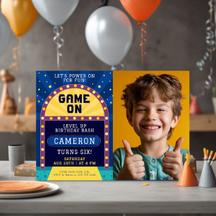 Invitación Juego de niño en fiesta de cumpleaños con foto