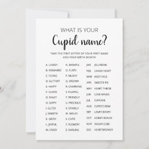 Invitación Juego de nombre de Cupido Juego de fiesta del día