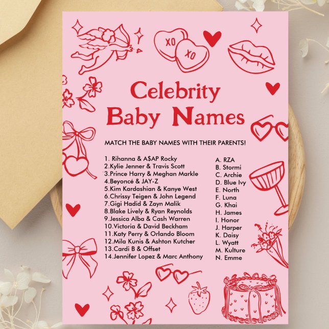 Invitación Juego de nombres de bebés famosos de San Valentín  (Subido por el creador)