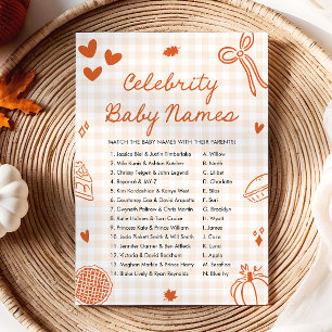 Invitación Juego de nombres de bebés famosos dibujados a mano