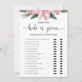 Invitación Juego de novia de invierno de Poinsettia rosa o de