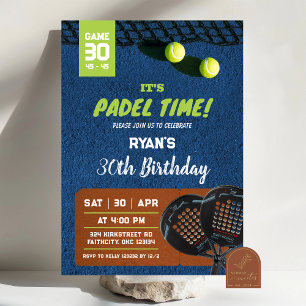 Invitación Juego de Padel Tiempo Juego de Cumpleaños Juego