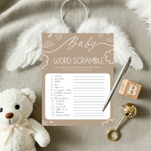 Invitación Juego de palabras desordenadas Bebé Beige Celestia