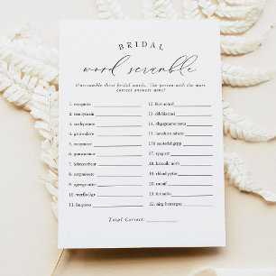 Invitación Juego de palabras desordenadas de boda con letra e