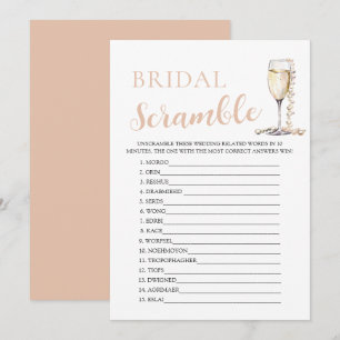Invitación Juego de palabras desordenadas de bodas Perlas Dor