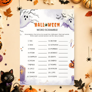 Invitación Juego de palabras desordenadas de Halloween | Jueg