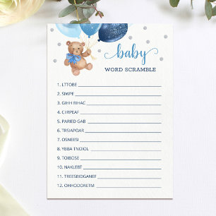 Invitación Juego de palabras desordenadas de osito de peluche