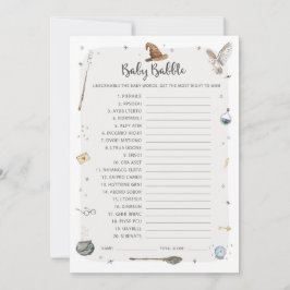 Invitación Juego de palabras desordenadas para baby shower de