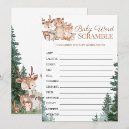Invitación Juego de palabras desordenadas para baby shower de