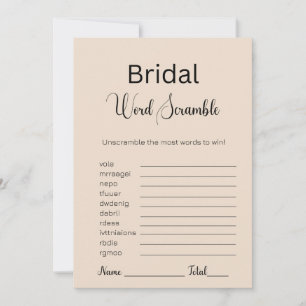 Invitación Juego de palabras escramble de almond Brown