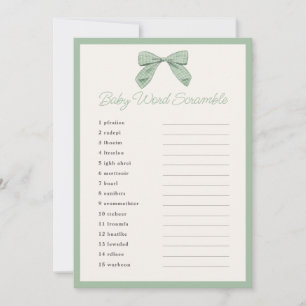 Invitación Juego de palabras para Baby Shower Word Scramble C