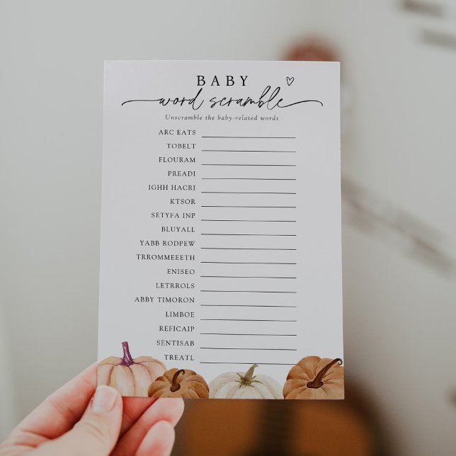 Invitación Juego de palabras para el bebé calabaza (Subido por el creador)