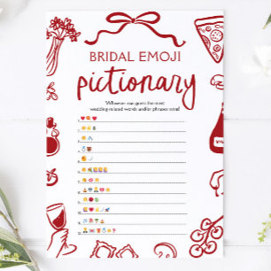 Invitación Juego de Pictionary con Emoji de Ducha de Novia Di