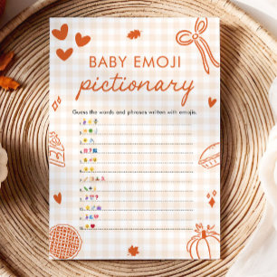 Invitación Juego de Pictionary de Emoji de Bebé Italiano Dibu