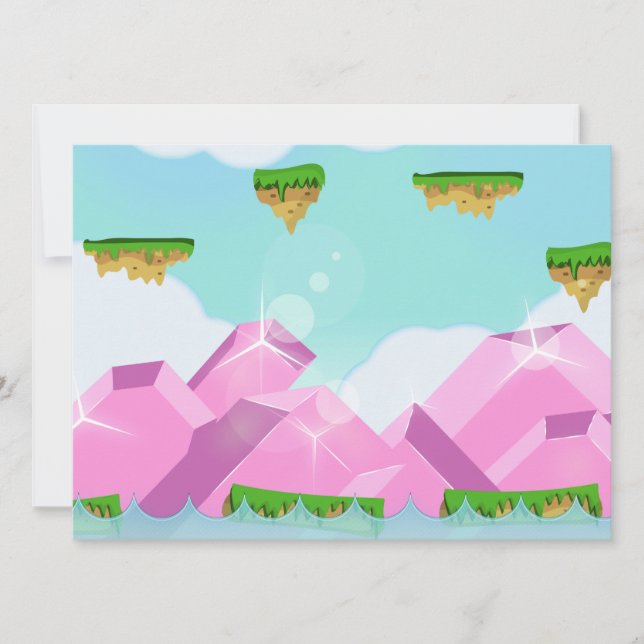 Invitación Juego de plataforma retro (Anverso)