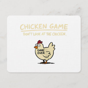 Invitación Juego de Pollo No Mires Al Pollo Pollo Divertido