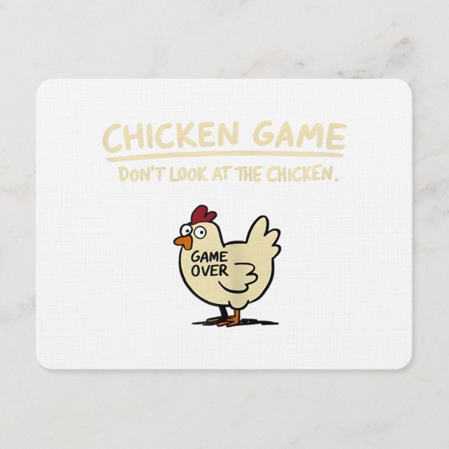 Invitación Juego de Pollo No Mires Al Pollo Pollo Divertido (Anverso)