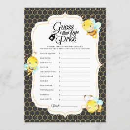 Invitación Juego de precios de Bee Baby Shower