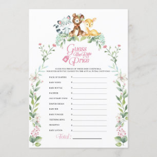 Invitación Juego de precios de Woodland Baby Shower