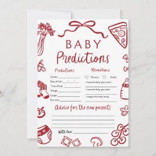 Invitación Juego de predicción de bebé con pizza italiana dib