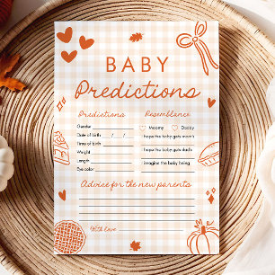 Invitación Juego de predicción de bebé dibujado a mano para b