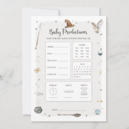 Invitación Juego de predicciones para baby shower con tema de