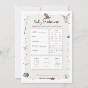 Invitación Juego de predicciones para baby shower con tema de