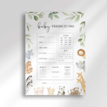 Juego de predicciones para baby shower del Arca de