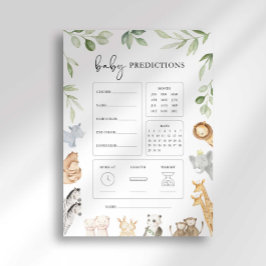 Invitación Juego de predicciones para baby shower del Arca de