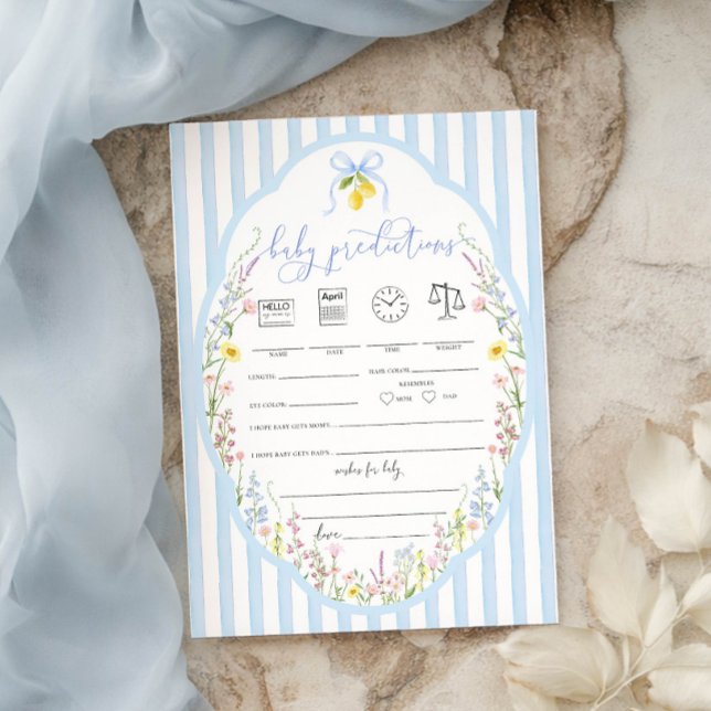 Invitación Juego de predicciones para bebé Posey Wildflowers  (Subido por el creador)