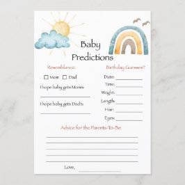 Invitación Juego de predicciones para el bebé Aquí viene el h
