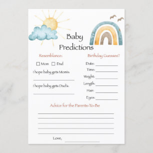 Invitación Juego de predicciones para el bebé Aquí viene el h