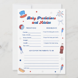 Invitación Juego de predicciones y consejos para baby shower 