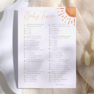 Invitación Juego de Preguntas de Bebé Pequeño Rayo de Sol