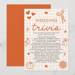 Invitación Juego de preguntas y respuestas nupciales de otoño