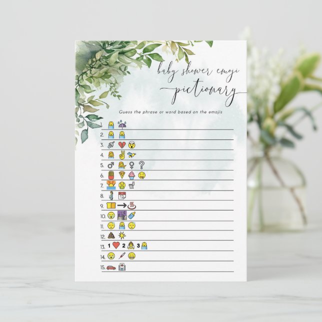 Invitación Juego de prueba de imágenes de Baby Shower Sayings (Anverso de pie)